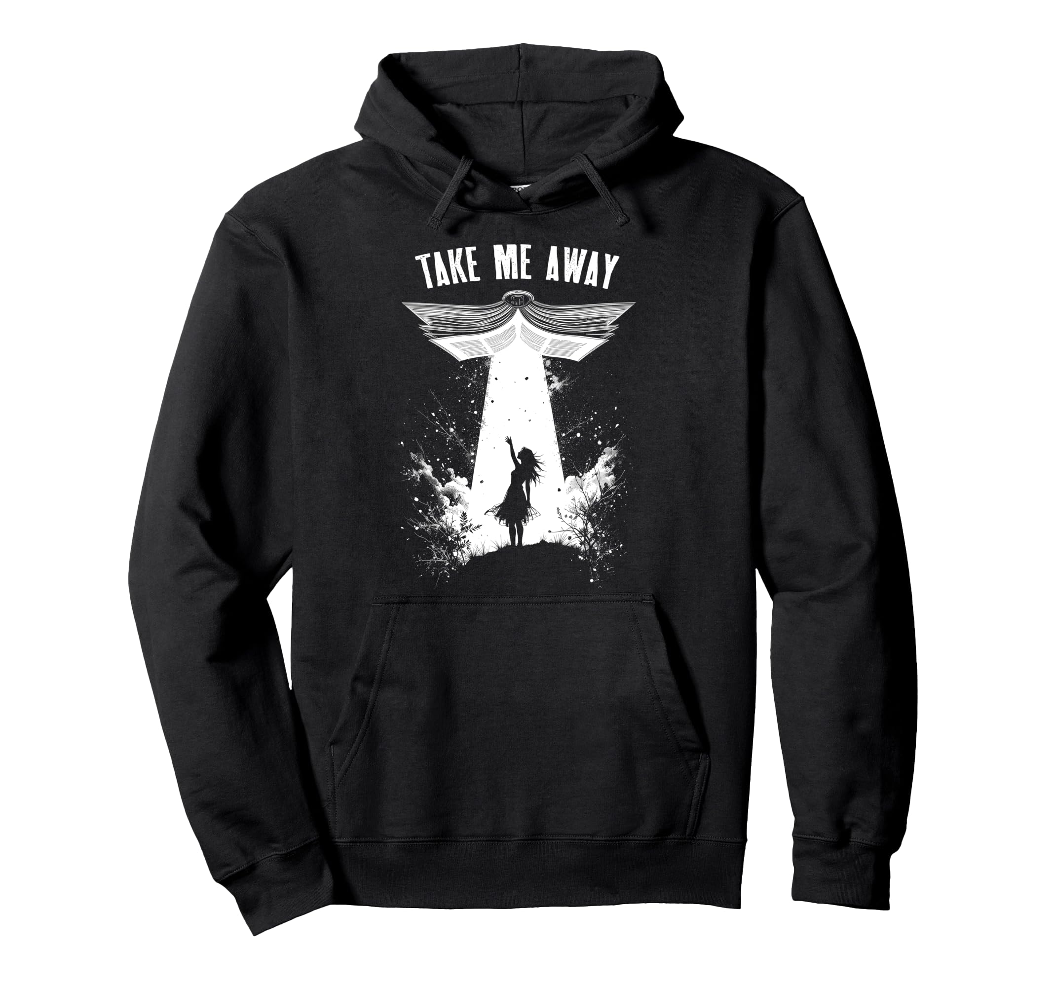 Book Lover Ufo Take Me Away Bibliophile Hoodie - Unique Graphic Unisex - T-Shirt, Sweatshirt, Hoodie