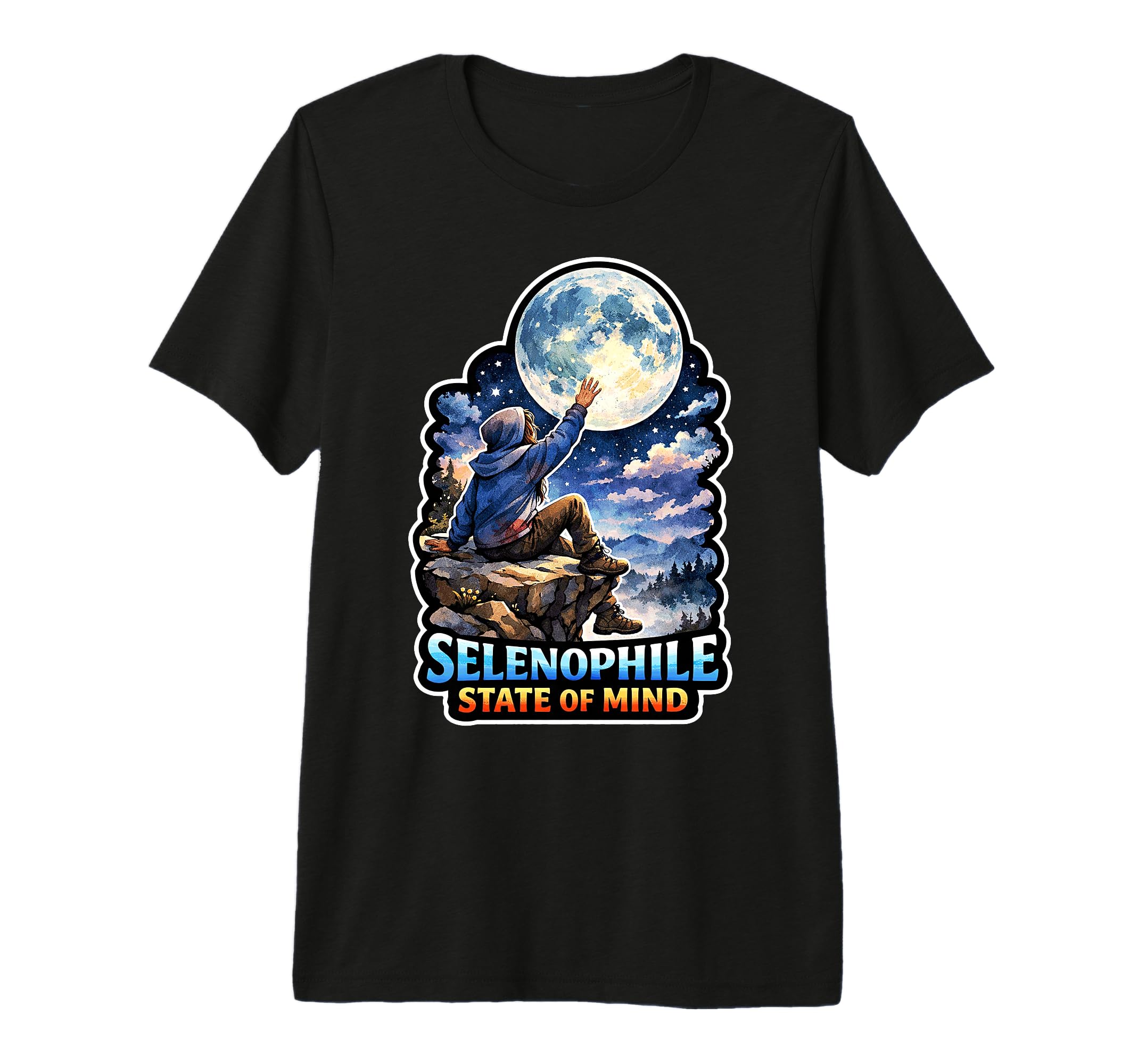 Moon Meditation Lunar Mindfulness T-Shirt - Casual Everyday Wear Men Women - T-Shirt, Sweatshirt, Hoodie