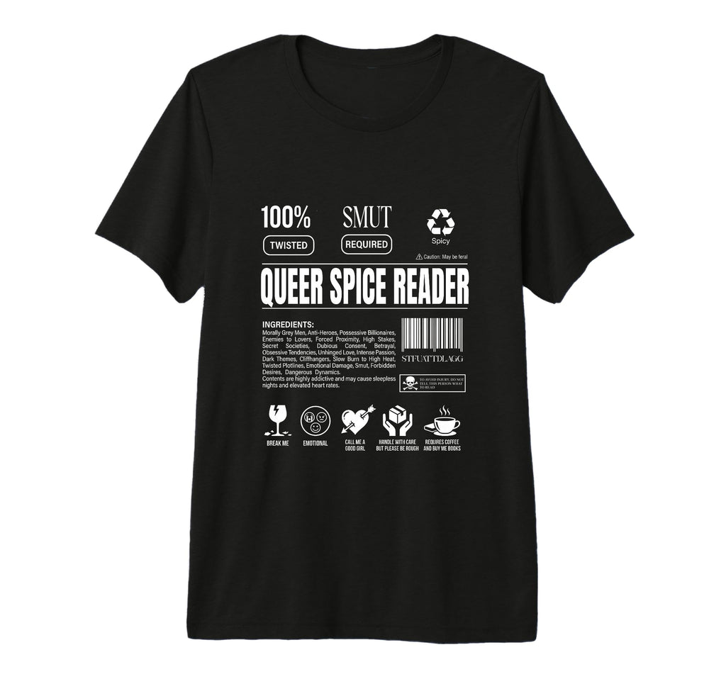 Queer Spice Reader Smut Lgbt Label T-Shirt - Unique Graphic for Adults - T-Shirt, Sweatshirt, Hoodie