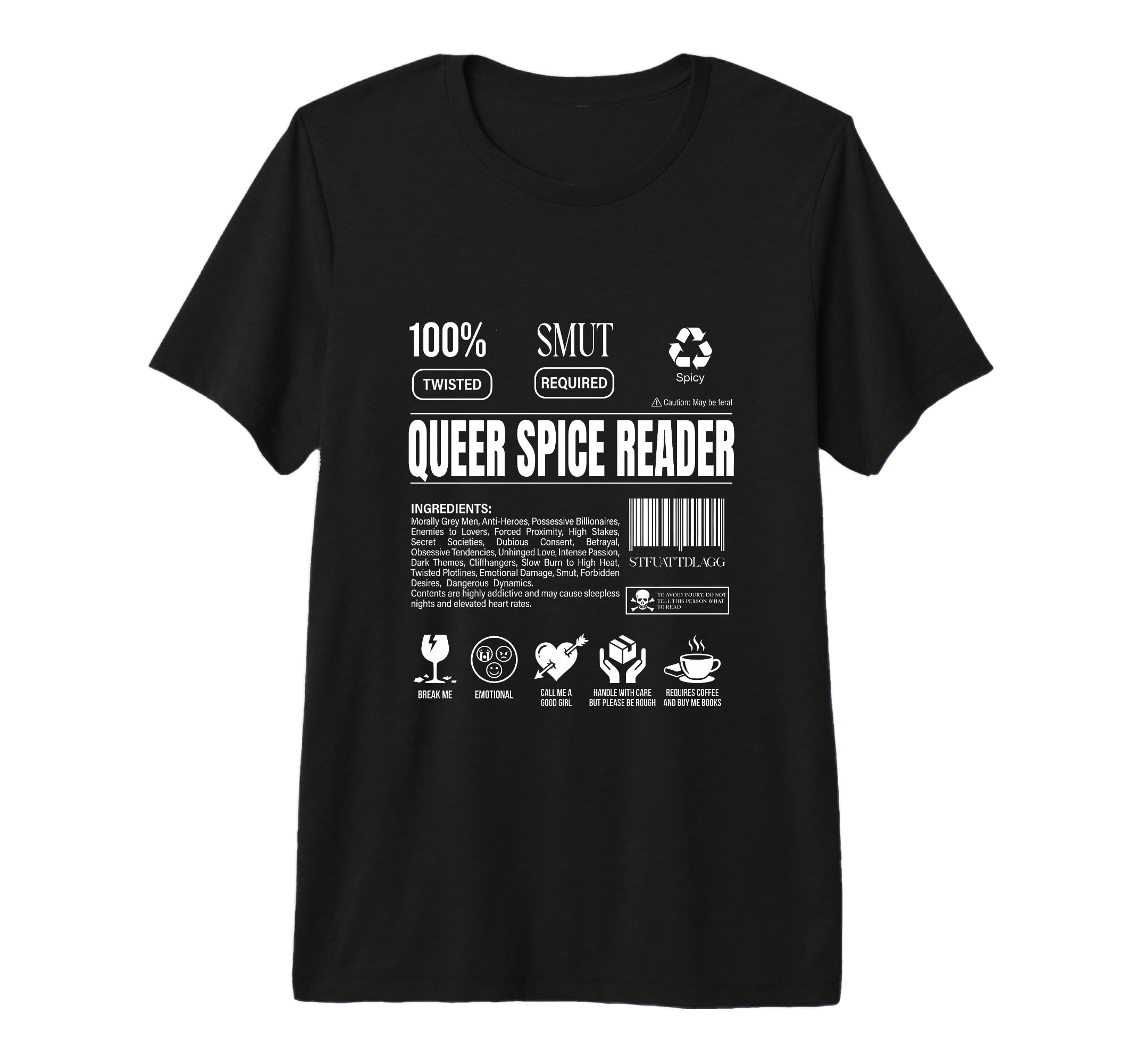 Queer Spice Reader Smut Lgbt Label T-Shirt - Unique Graphic for Adults - T-Shirt, Sweatshirt, Hoodie