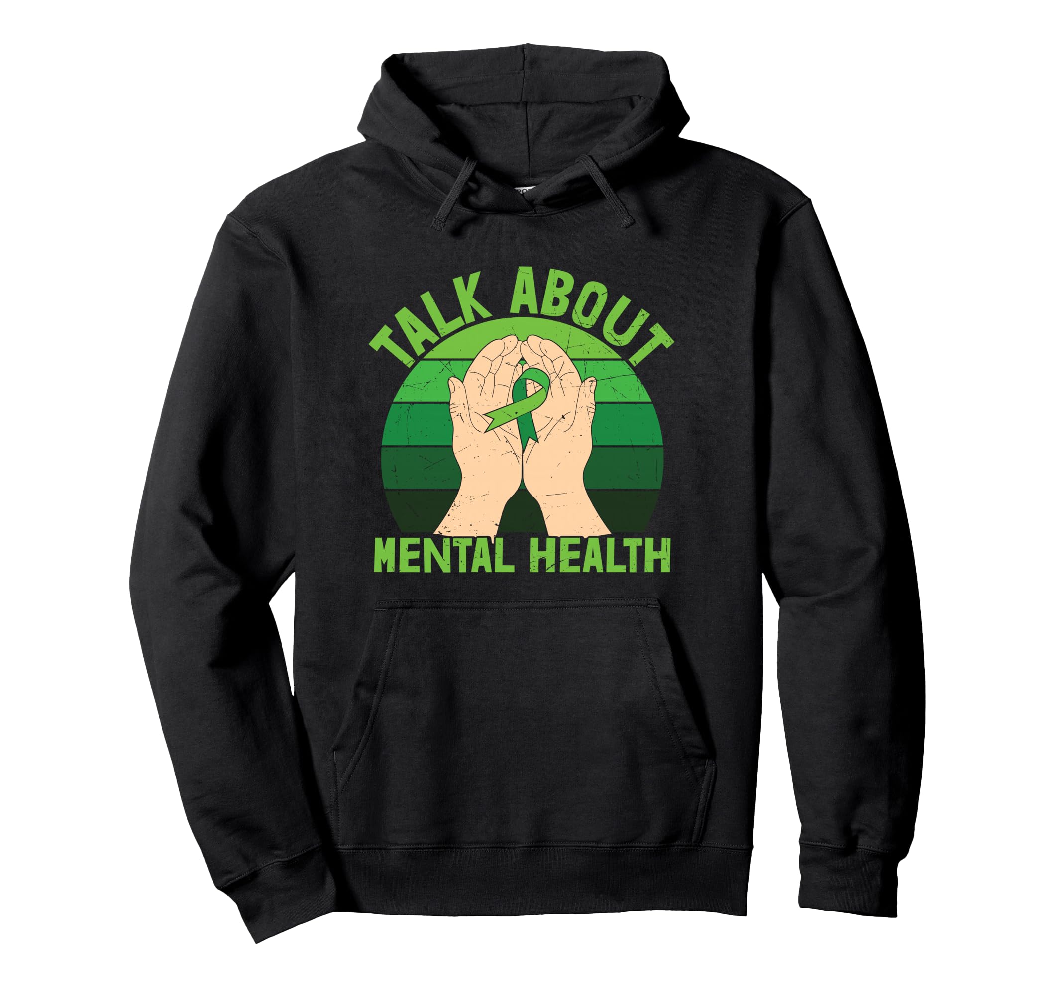 Green Ribbon Mental Health Awareness Sweatshirt - Custom Art Print Unisex - T-Shirt, Sweatshirt, Hoodie