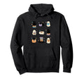 Halloween Reading Cats Ghosts Book Hoodie - Custom Art Print Men Women - T-Shirt, Sweatshirt, Hoodie