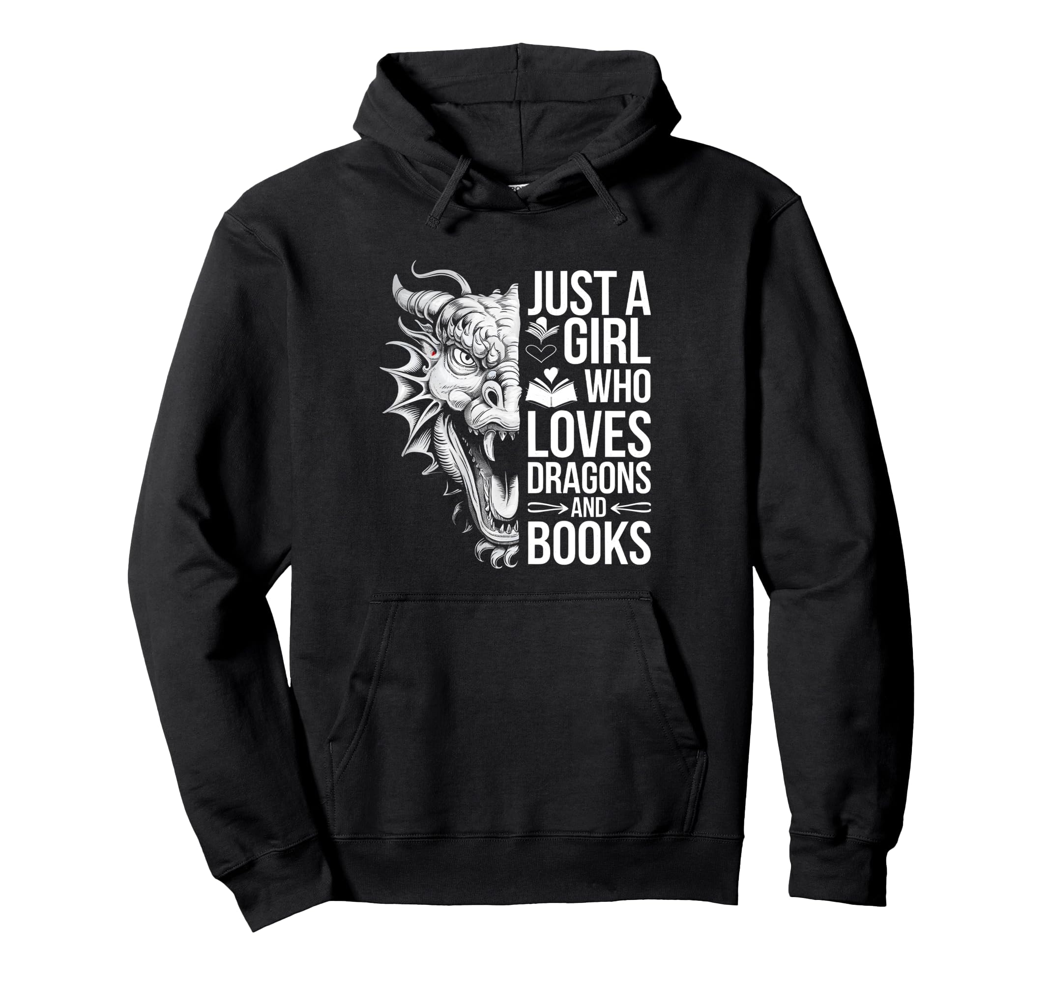 Just Who Loves Dragons And Books Hoodie - Unique Graphic Men Women - T-Shirt, Sweatshirt, Hoodie
