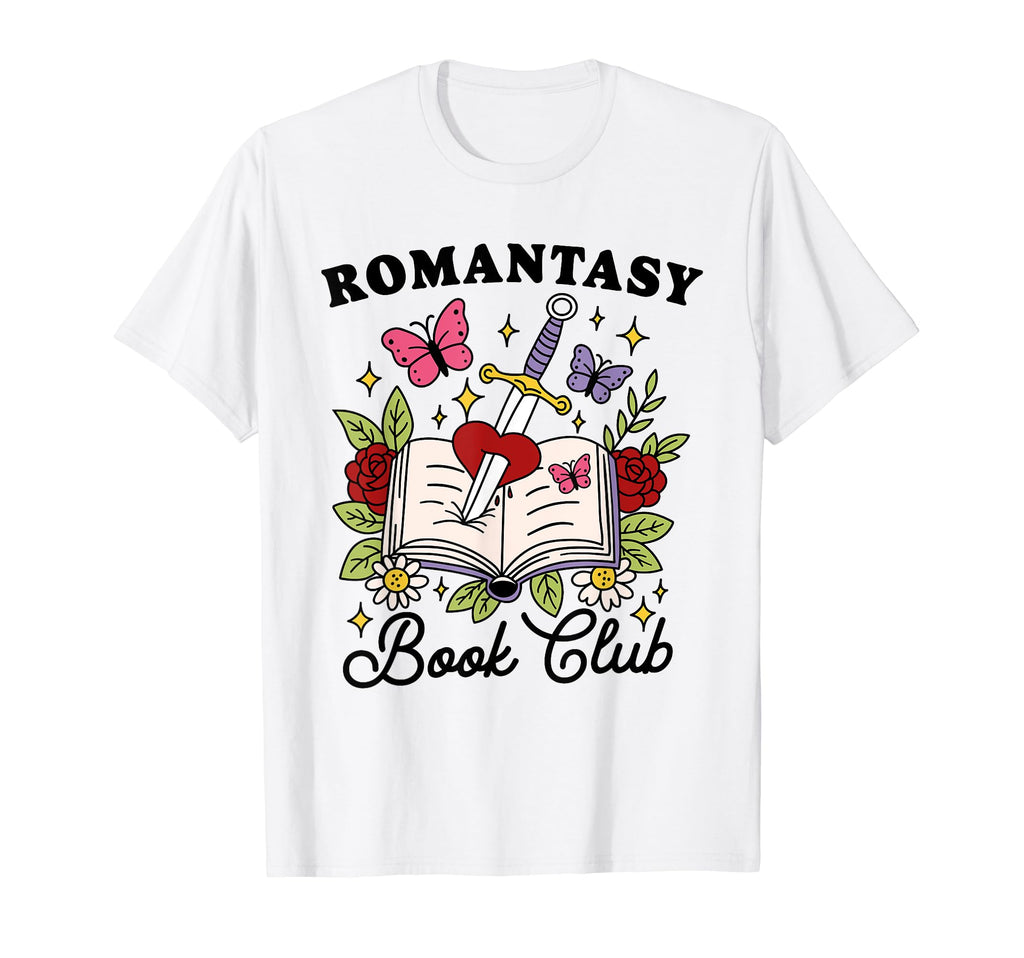 Romantasy Book Club Floral Butterflies T-Shirt - Fun Novelty Design Unisex - T-Shirt, Sweatshirt, Hoodie