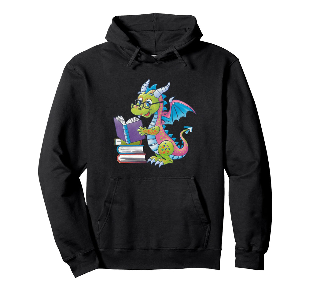 Bookworm Book Lover Dragon Reading Hoodie - Casual Everyday Wear for Adults - T-Shirt, Sweatshirt, Hoodie