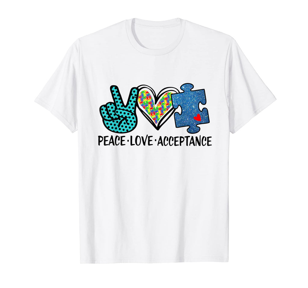 Heart Peace Love Acceptance Autism T-Shirt - Custom Art Print Unisex - T-Shirt, Sweatshirt, Hoodie