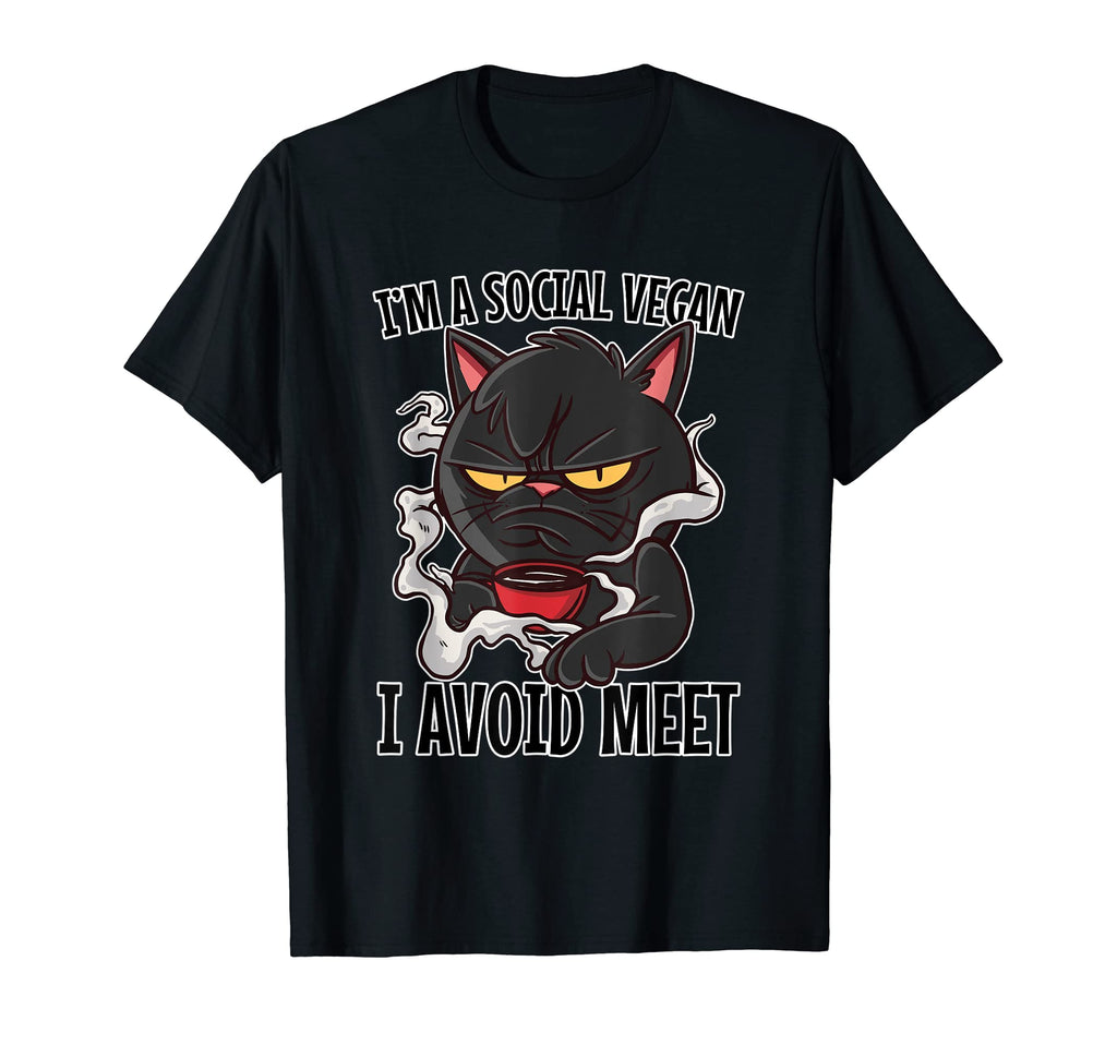 Im Social Vegan I Avoid Meet Funny T-Shirt - Streetwear Style Men Women - T-Shirt, Sweatshirt, Hoodie