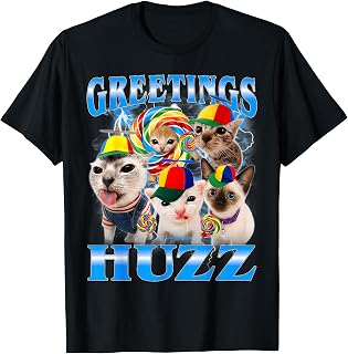Greetings Huzz Funny Lollipop Cat Meme T-Shirt Unisex T-shirt, Sweatshirt, Hoodie, Long Sleeve Tee - T-Shirt, Sweatshirt, Hoodie