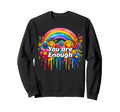You Are Enough Groovy Flower Rainbow Sweatshirt - Streetwear Style Unisex - T-Shirt, Sweatshirt, Hoodie