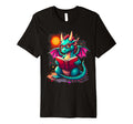 Kawaii Dragon Reads Book Reading T-Shirt - Aesthetic Graphic for Adults - T-Shirt, Sweatshirt, Hoodie
