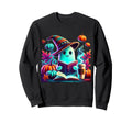 Ghost Reading Book Halloween Sweatshirt - Casual Everyday Wear Unisex - T-Shirt, Sweatshirt, Hoodie