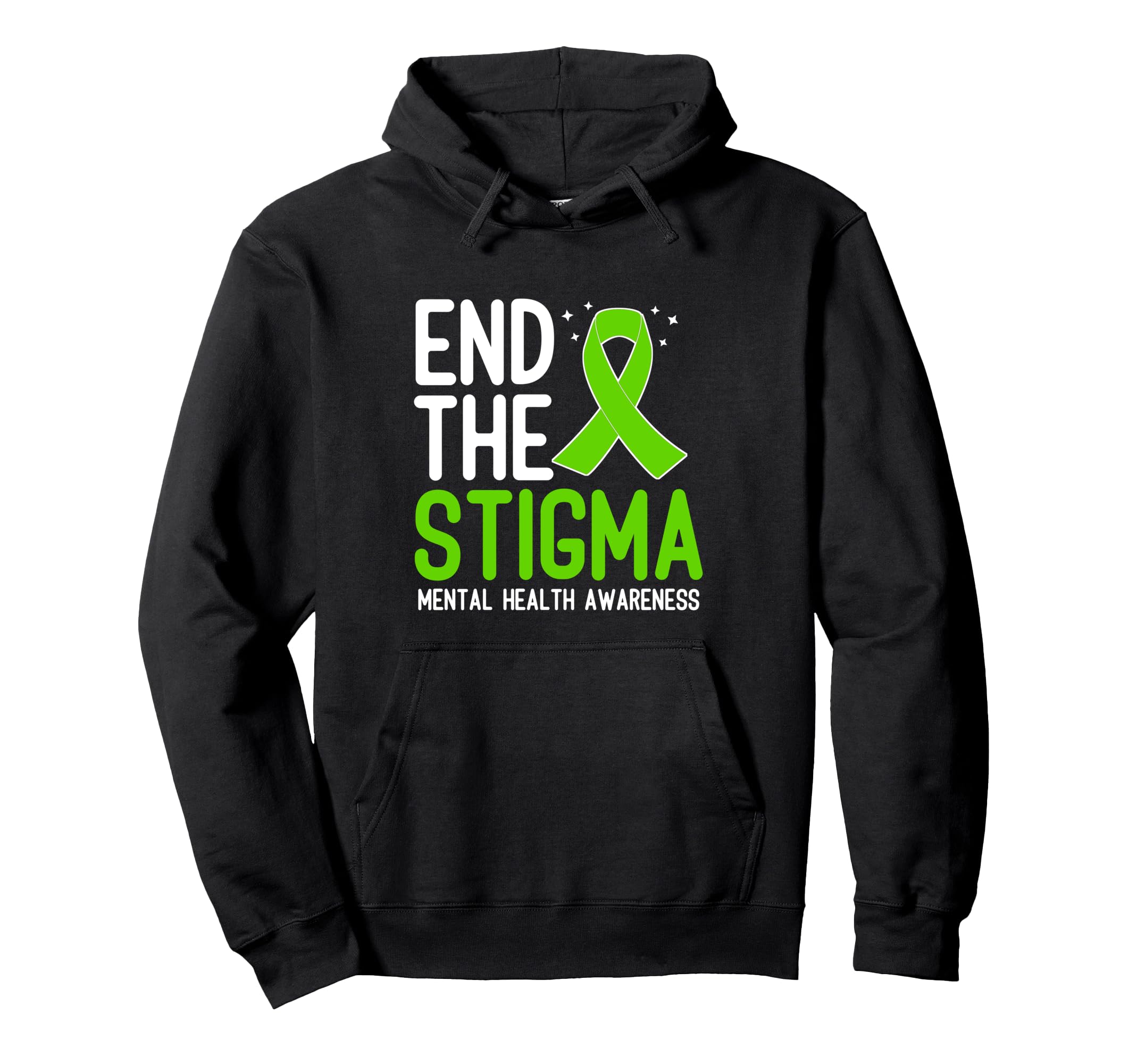 Mental Health Awareness End Stigma Ribbon Hoodie - Novelty Apparel Unisex - T-Shirt, Sweatshirt, Hoodie