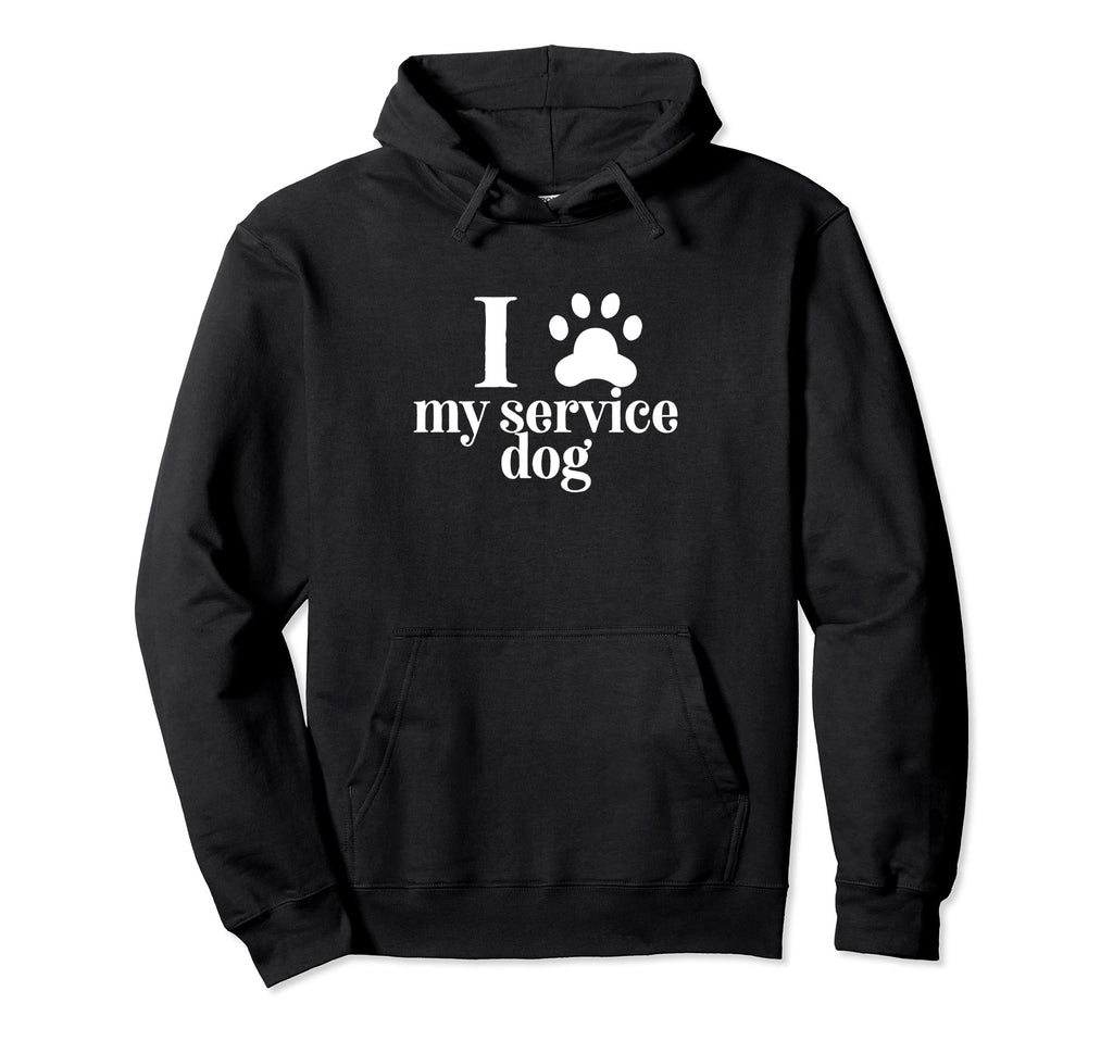 I Love My Service Dog Therapy Animal Hoodie - Custom Art Print Men Women - T-Shirt, Sweatshirt, Hoodie