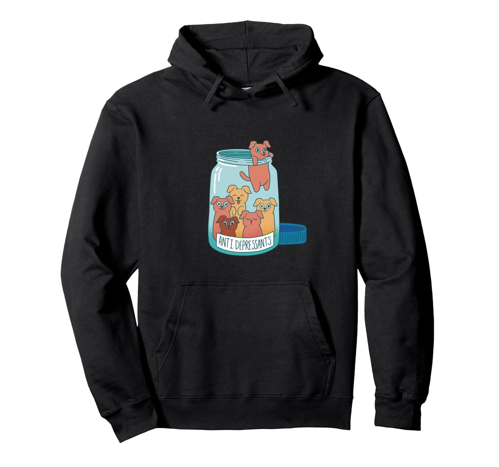 Anti Depressants Dog Jar Funny Puppy Hoodie - Graphic Print for Adults - T-Shirt, Sweatshirt, Hoodie