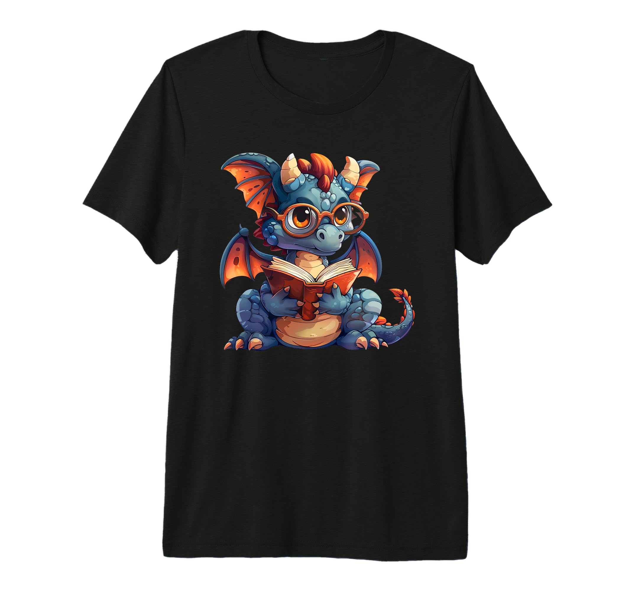 Dragon Reading Book Dragon School Tri T-Shirt - Minimalist Print Unisex - T-Shirt, Sweatshirt, Hoodie