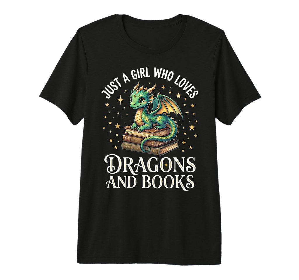 Just Who Loves Dragons And Books Tri T-Shirt - Custom Art Print for Adults - T-Shirt, Sweatshirt, Hoodie