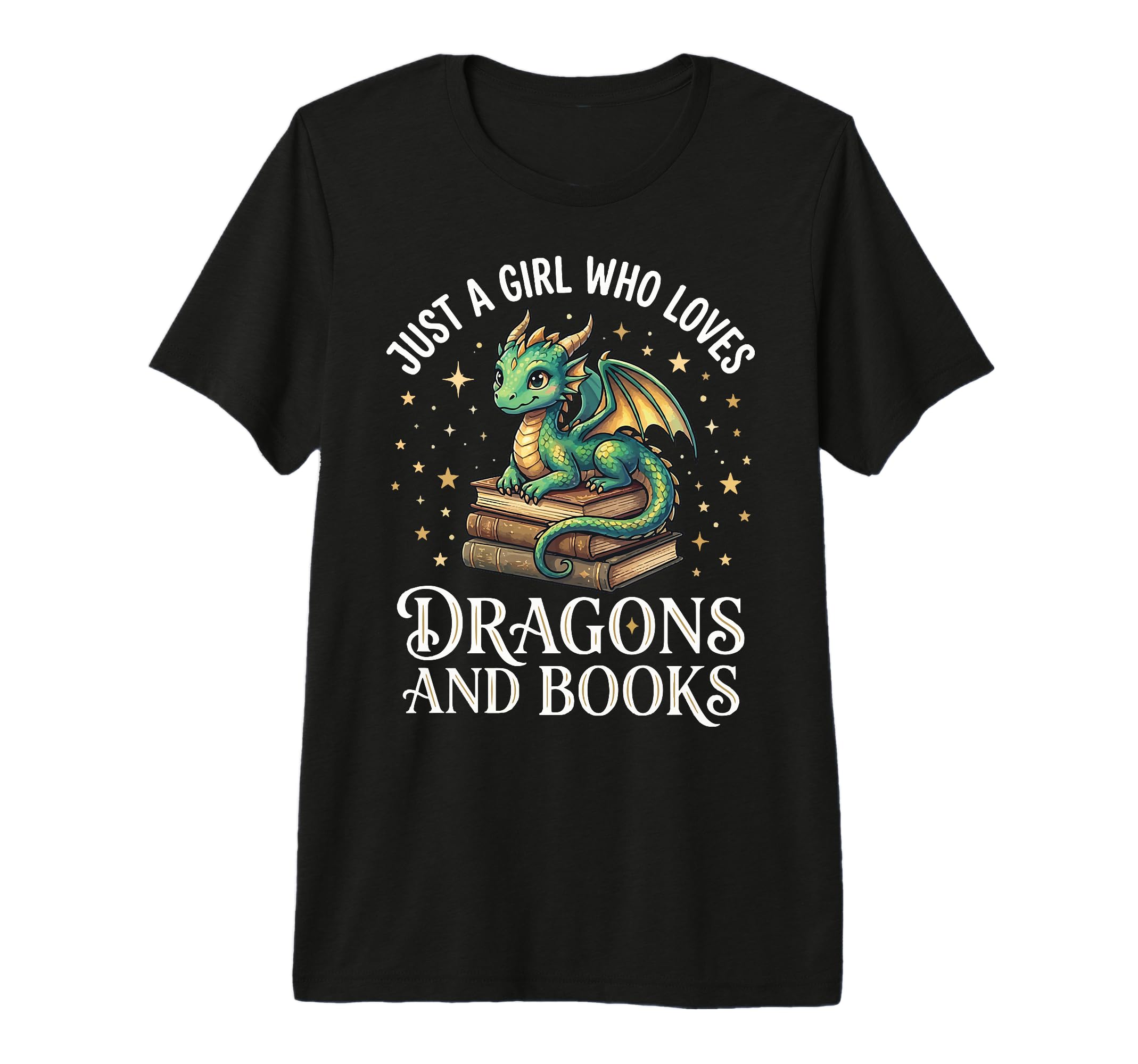 Just Who Loves Dragons And Books Tri T-Shirt - Custom Art Print for Adults - T-Shirt, Sweatshirt, Hoodie