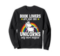 Book Nerd Unicorn Funny Magical Reader Sweatshirt - Unique Graphic Unisex - T-Shirt, Sweatshirt, Hoodie