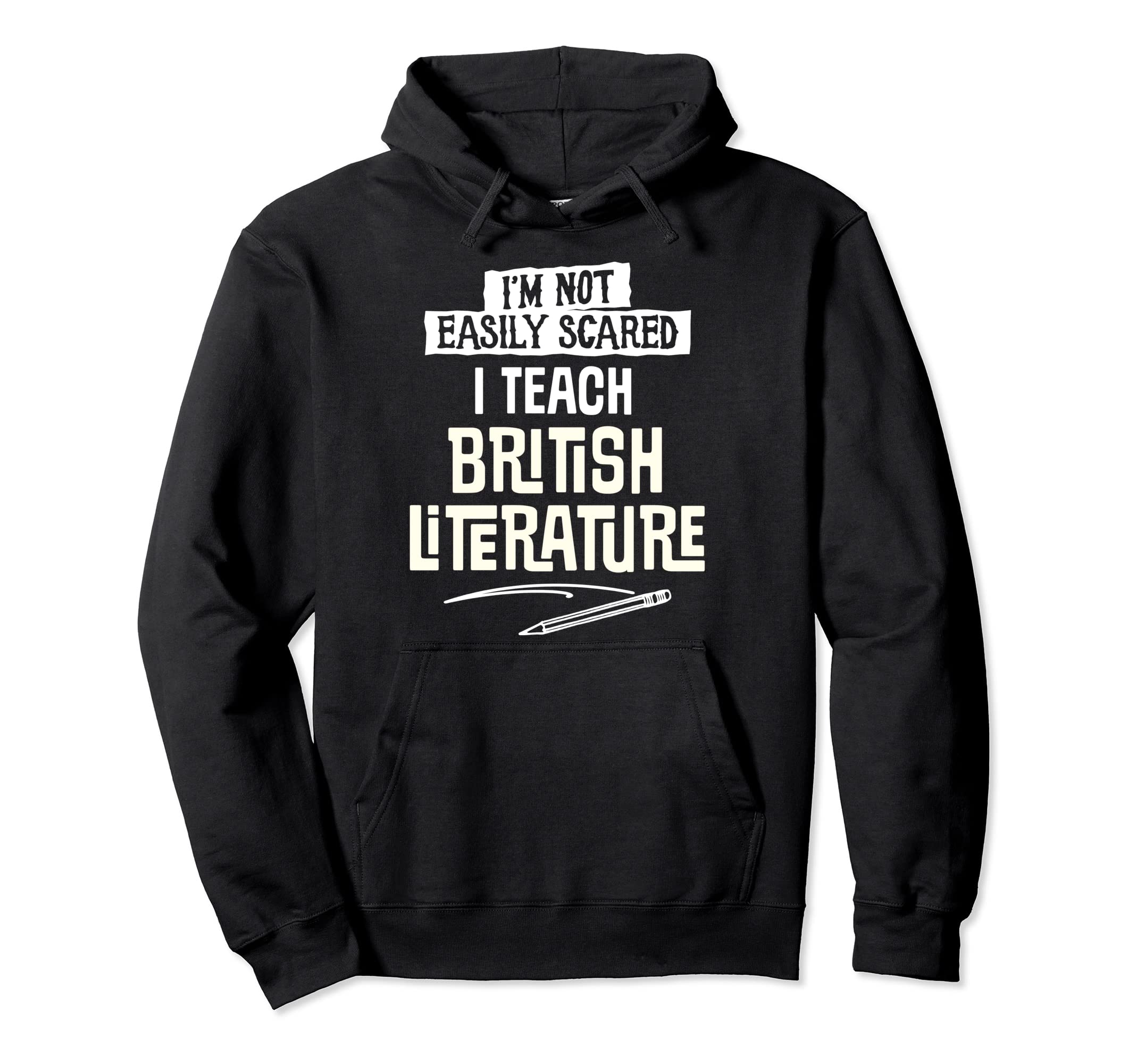 Funny Halloween Here British Literature Hoodie - Minimalist Print Unisex - T-Shirt, Sweatshirt, Hoodie