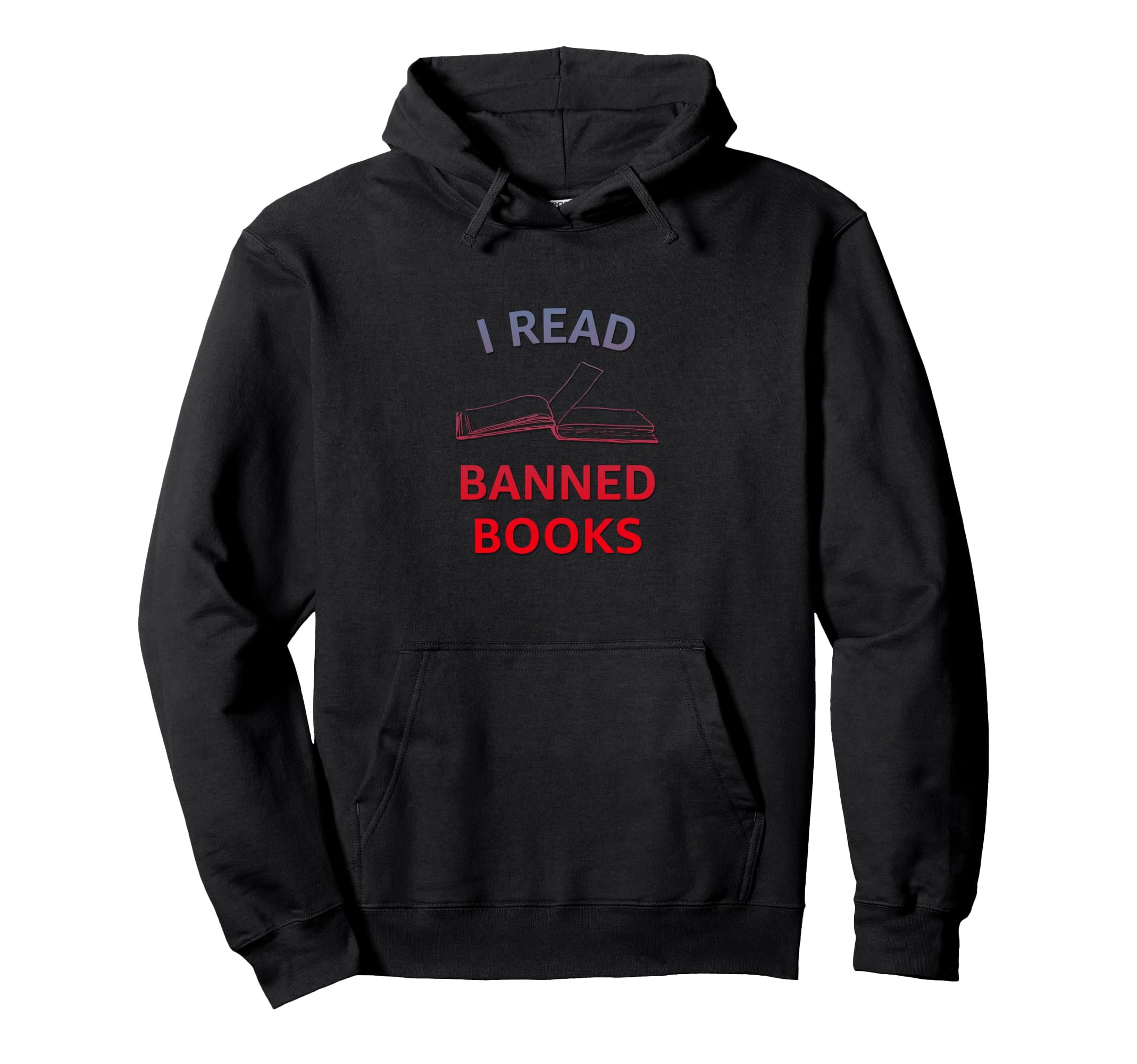 I Read Banned Books Bluegrey Red Hoodie - Unique Graphic Men Women - T-Shirt, Sweatshirt, Hoodie