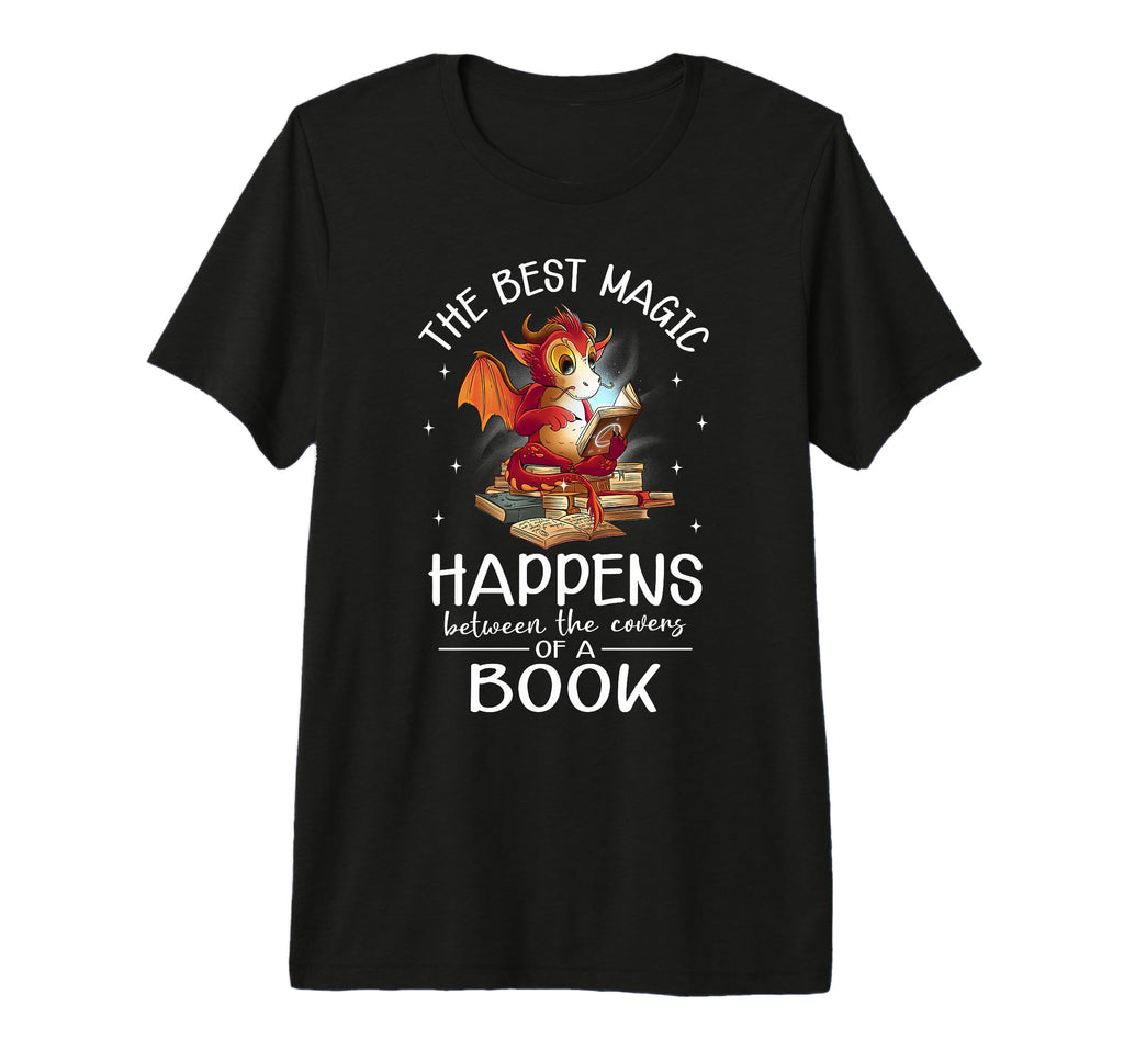 Bookworm Dragon Fantasy Book Lover Tri T-Shirt - Custom Art Print Unisex - T-Shirt, Sweatshirt, Hoodie