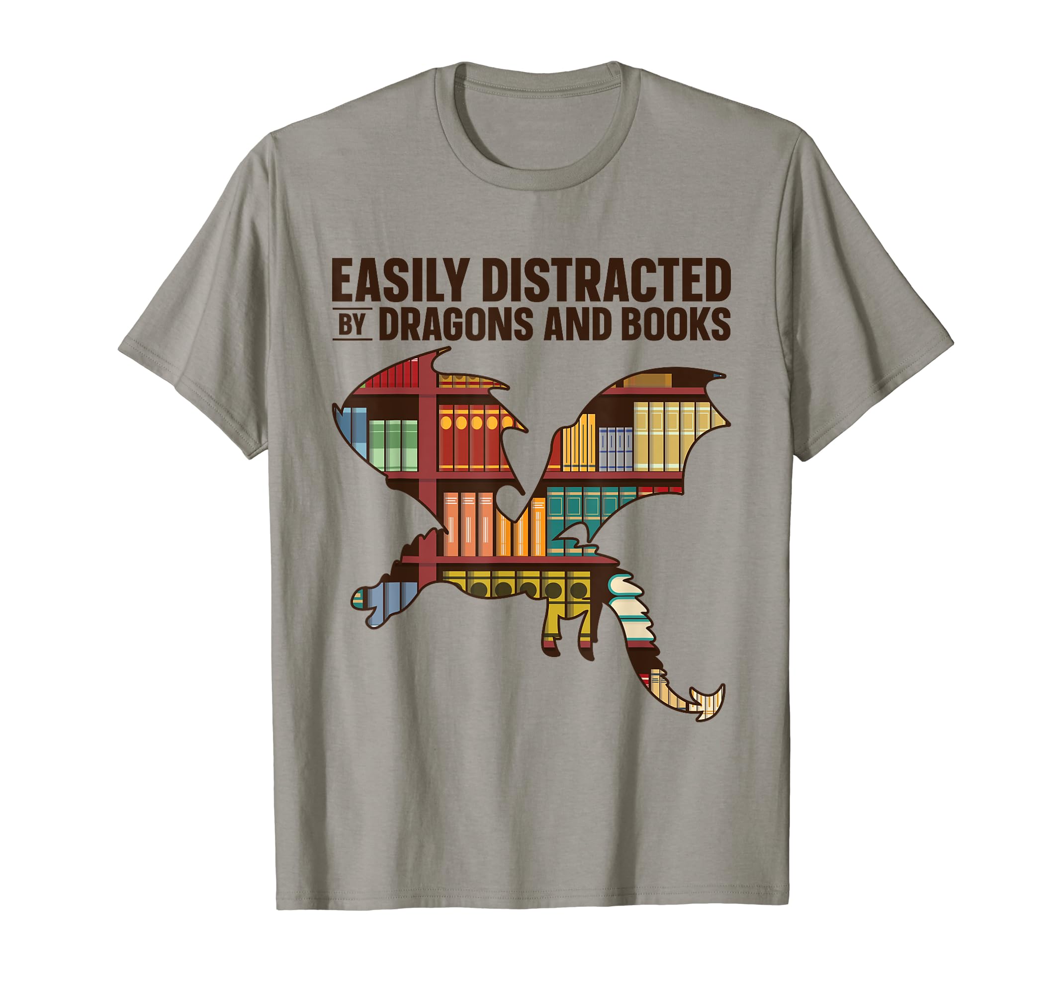 Easily Distracted Dragons And Books Book T-Shirt - Graphic Print Men Women - T-Shirt, Sweatshirt, Hoodie