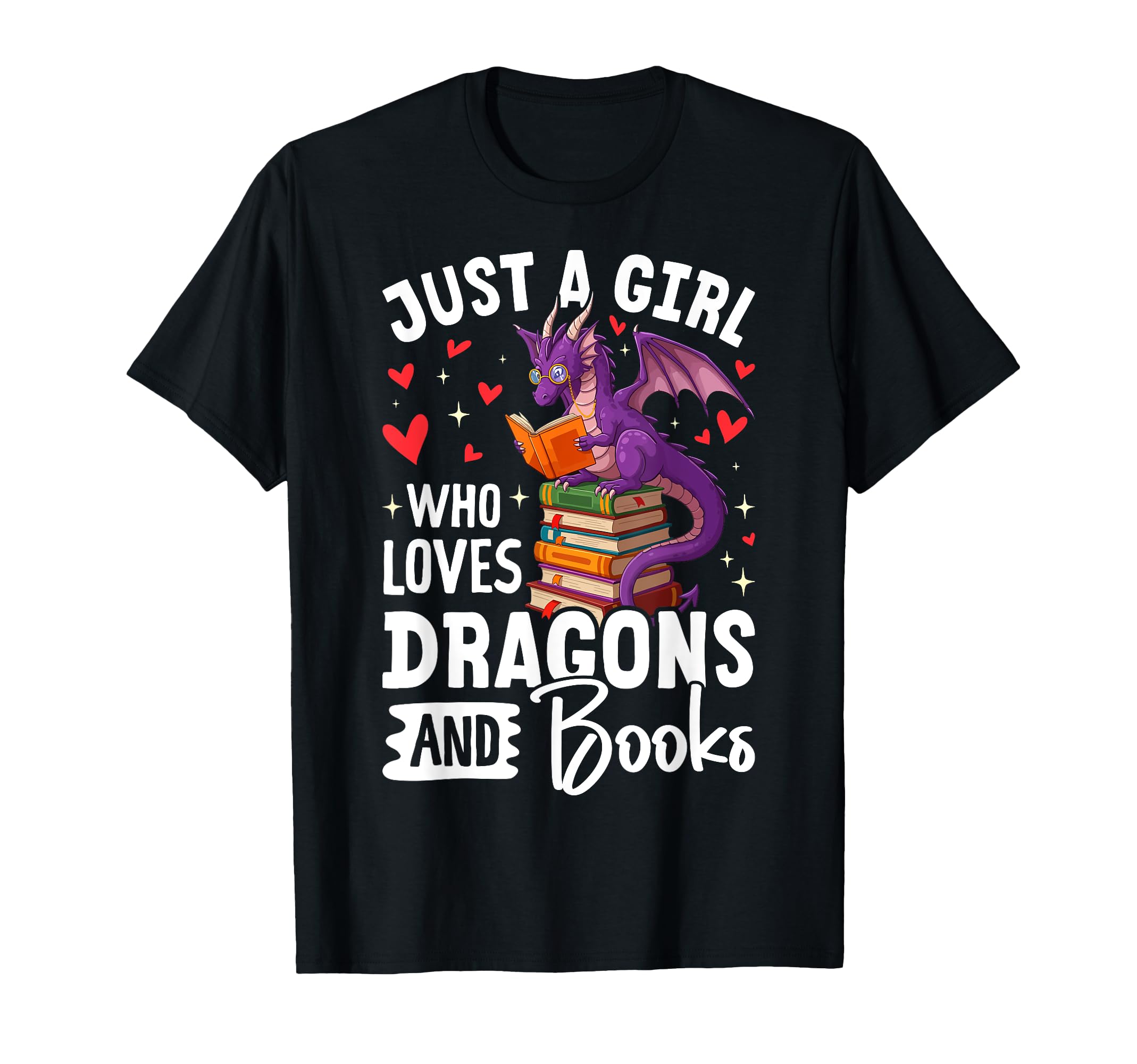 Just Who Loves Dragons And Books T-Shirt - Custom Art Print for Adults - T-Shirt, Sweatshirt, Hoodie