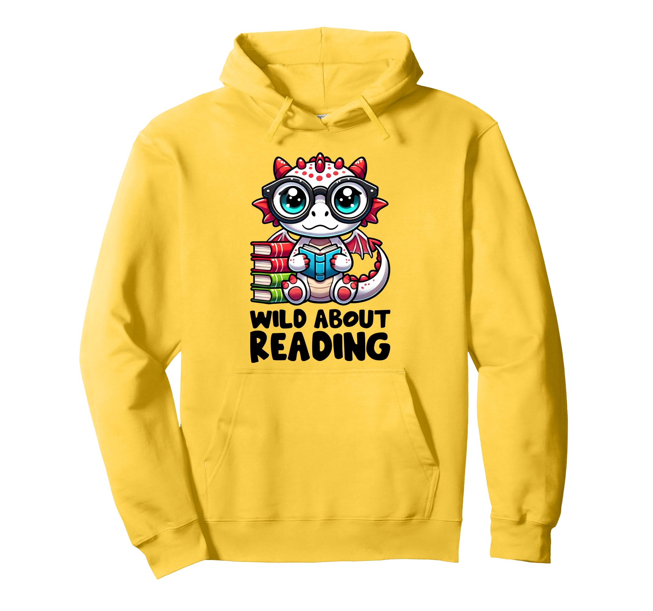 Wild About Reading Book Lover Dragon Hoodie - Casual Everyday Wear Unisex - T-Shirt, Sweatshirt, Hoodie