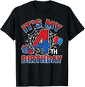 Its My 4th Birthday Boy 4 Year Old Spider Web Birthday Party T-Shirt Unisex T-shirt, Sweatshirt, Hoodie, Long Sleeve Tee - T-Shirt, Sweatshirt, Hoodie