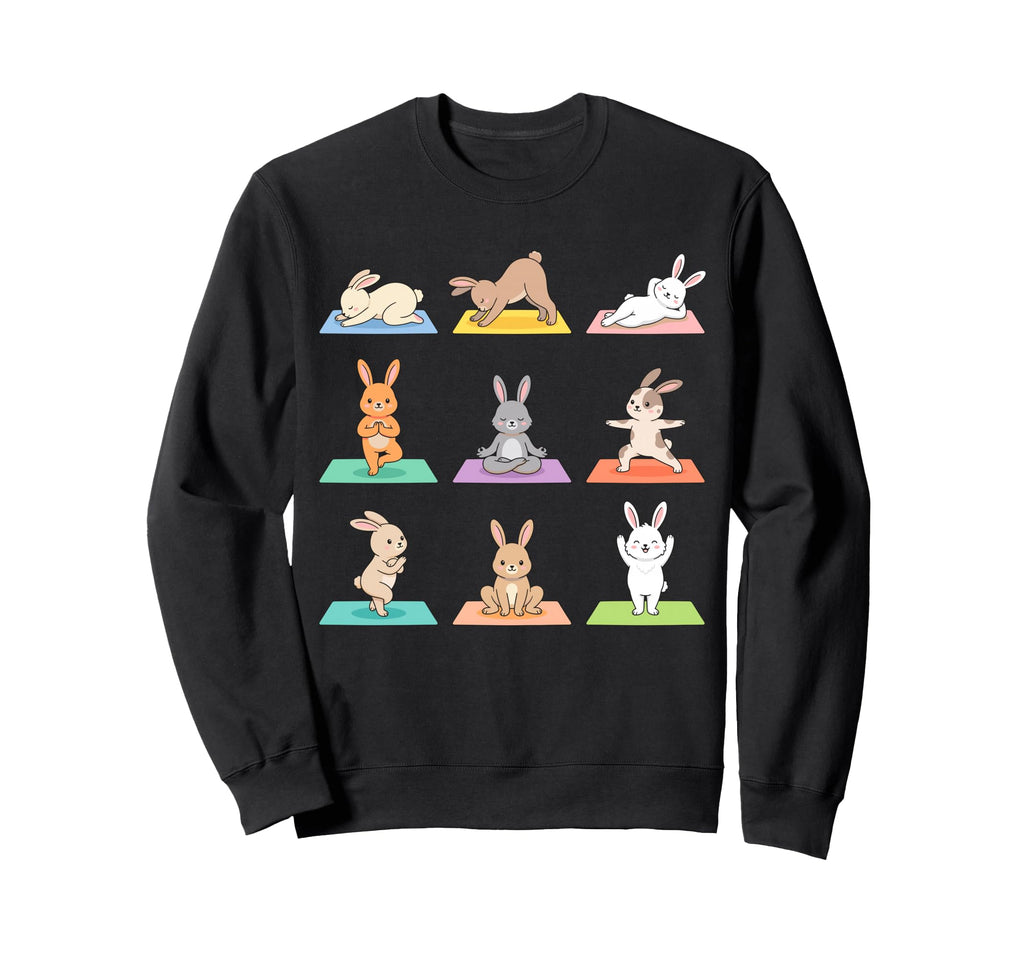 Funny Rabbits Yoga Poses Sweatshirt - Custom Art Print for Adults - T-Shirt, Sweatshirt, Hoodie