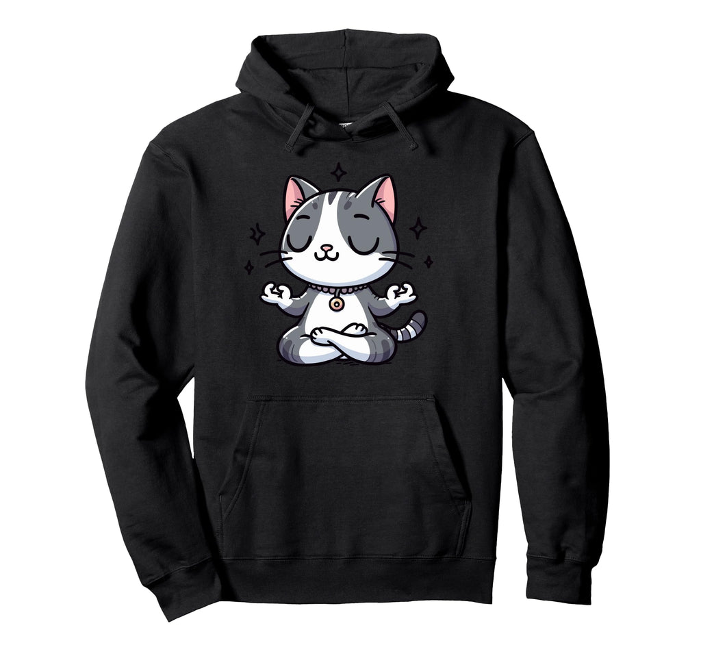 Meditation Cat Yoga Pose Relaxing Hoodie - Streetwear Style Men Women - T-Shirt, Sweatshirt, Hoodie