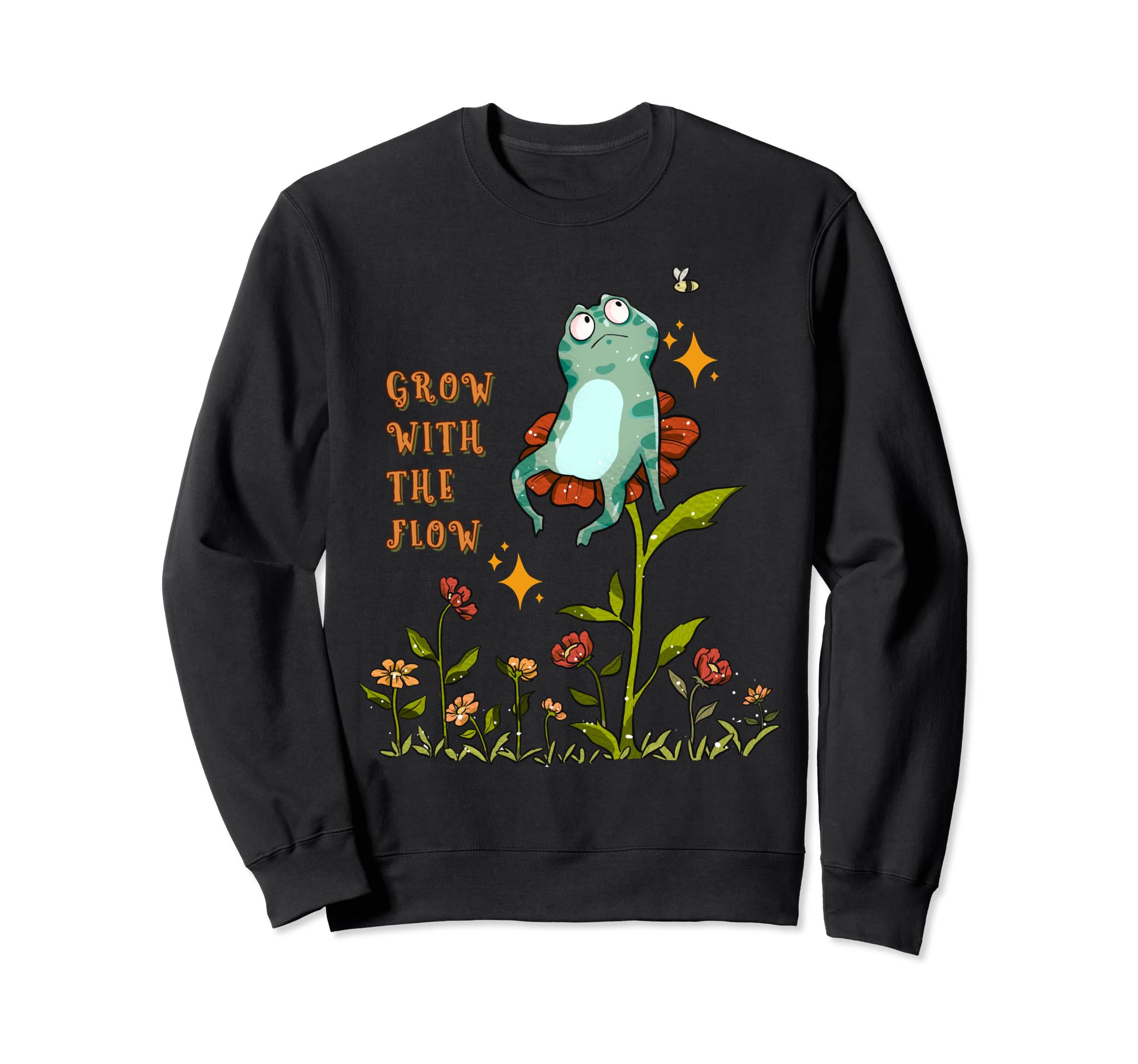 Frog And Positive Message Life Sweatshirt - Graphic Print for Adults - T-Shirt, Sweatshirt, Hoodie
