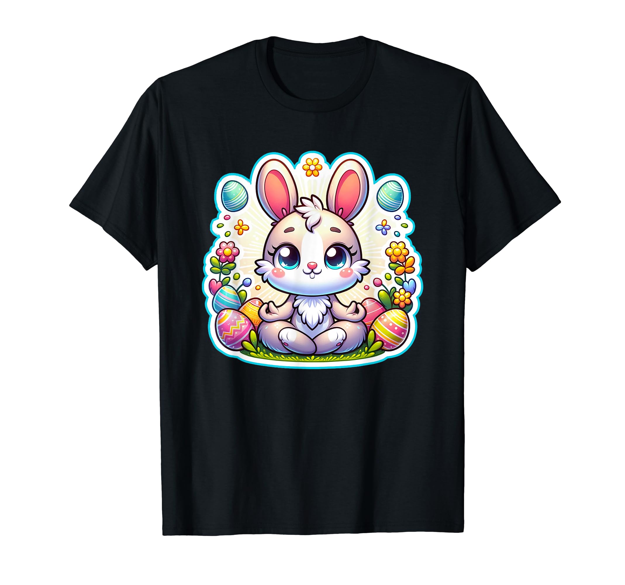 Easter Bunny Yoga Meditation T-Shirt - Fun Novelty Design Unisex - T-Shirt, Sweatshirt, Hoodie