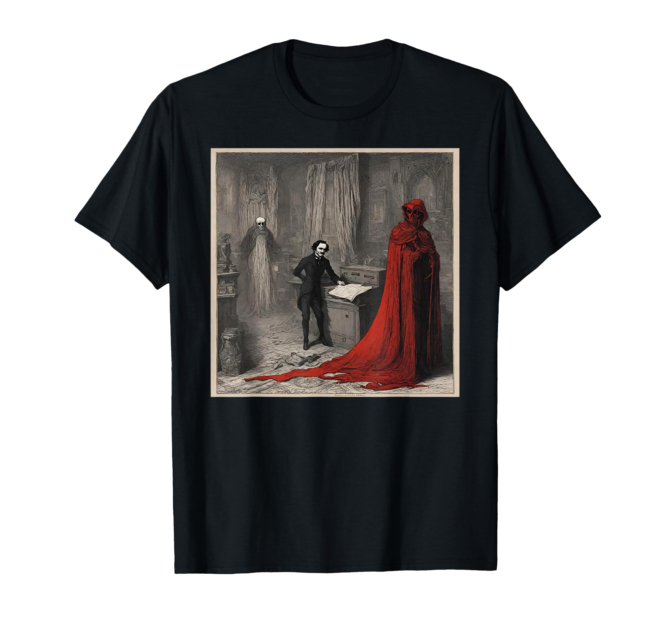 Edgar Allan Poe Mask Red Death T-Shirt - Streetwear Style Men Women - T-Shirt, Sweatshirt, Hoodie