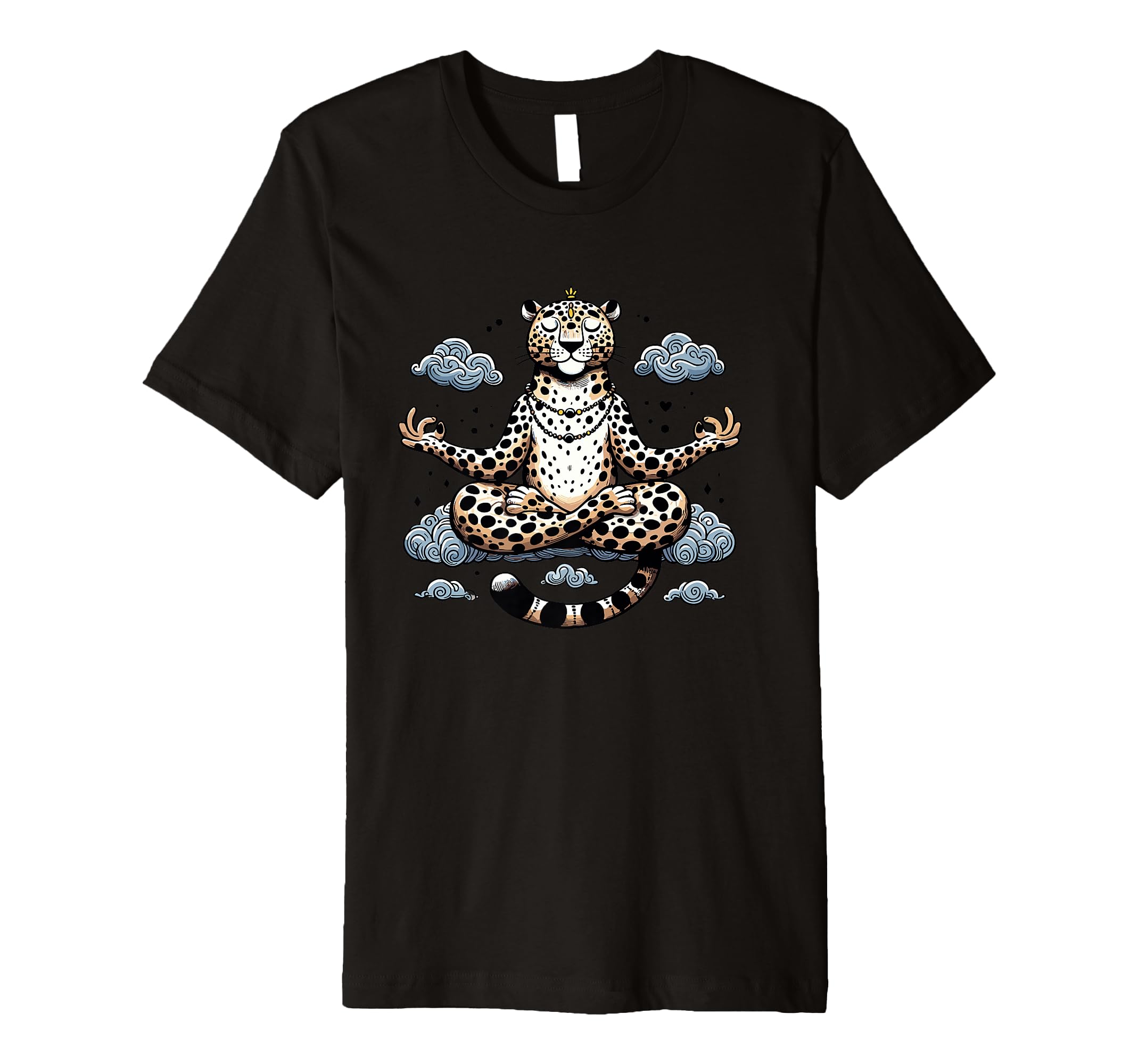 Meditation Leopard Yoga Pose T-Shirt - Minimalist Print for Adults - T-Shirt, Sweatshirt, Hoodie