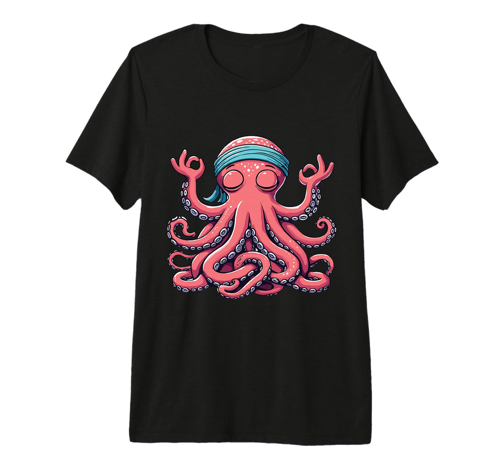 Meditation Octopus Yoga Pose T-Shirt - Fun Novelty Design Men Women - T-Shirt, Sweatshirt, Hoodie