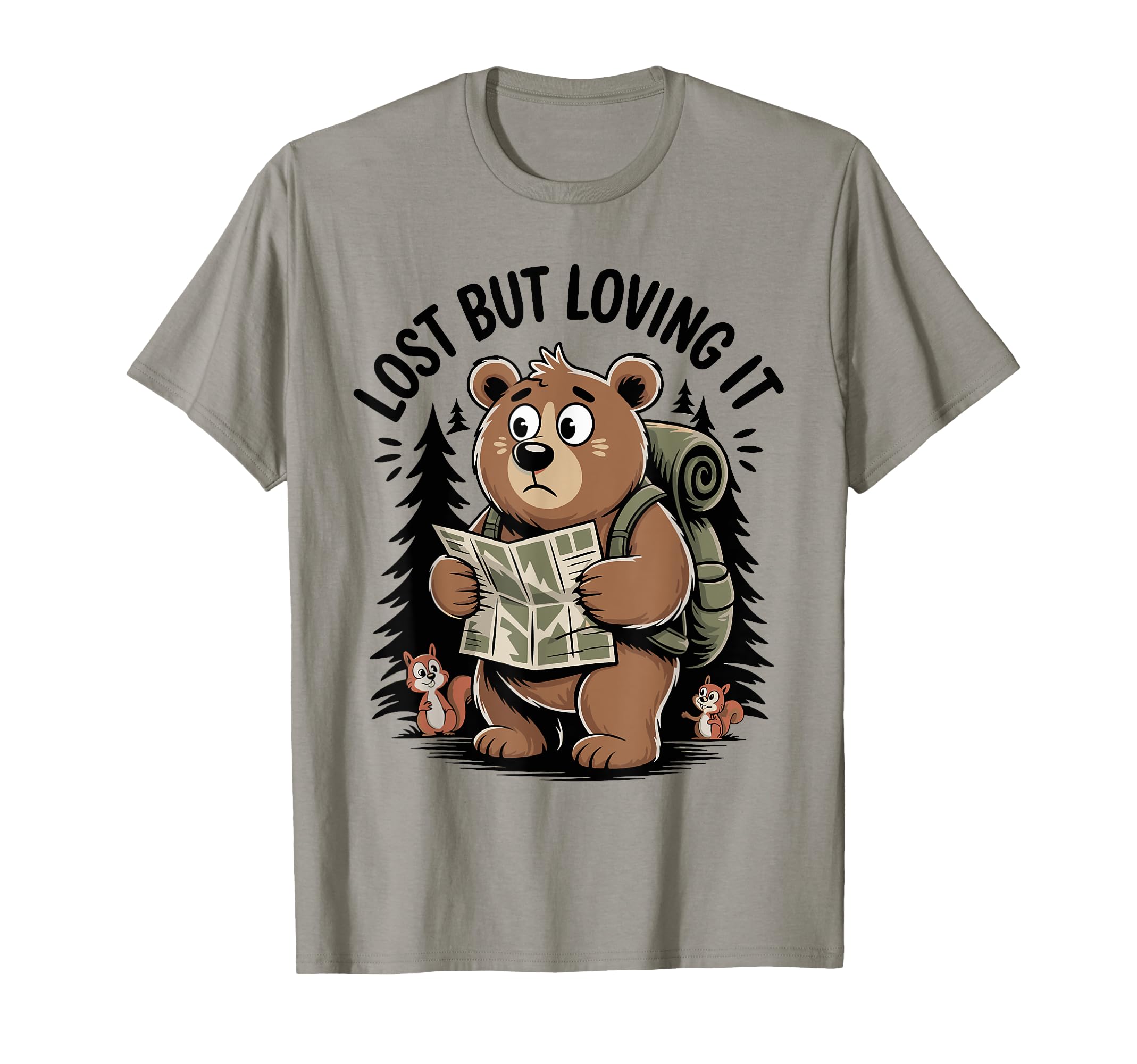 Overthinkers Hiking Club Anxious Bear T-Shirt - Custom Art Print Unisex - T-Shirt, Sweatshirt, Hoodie