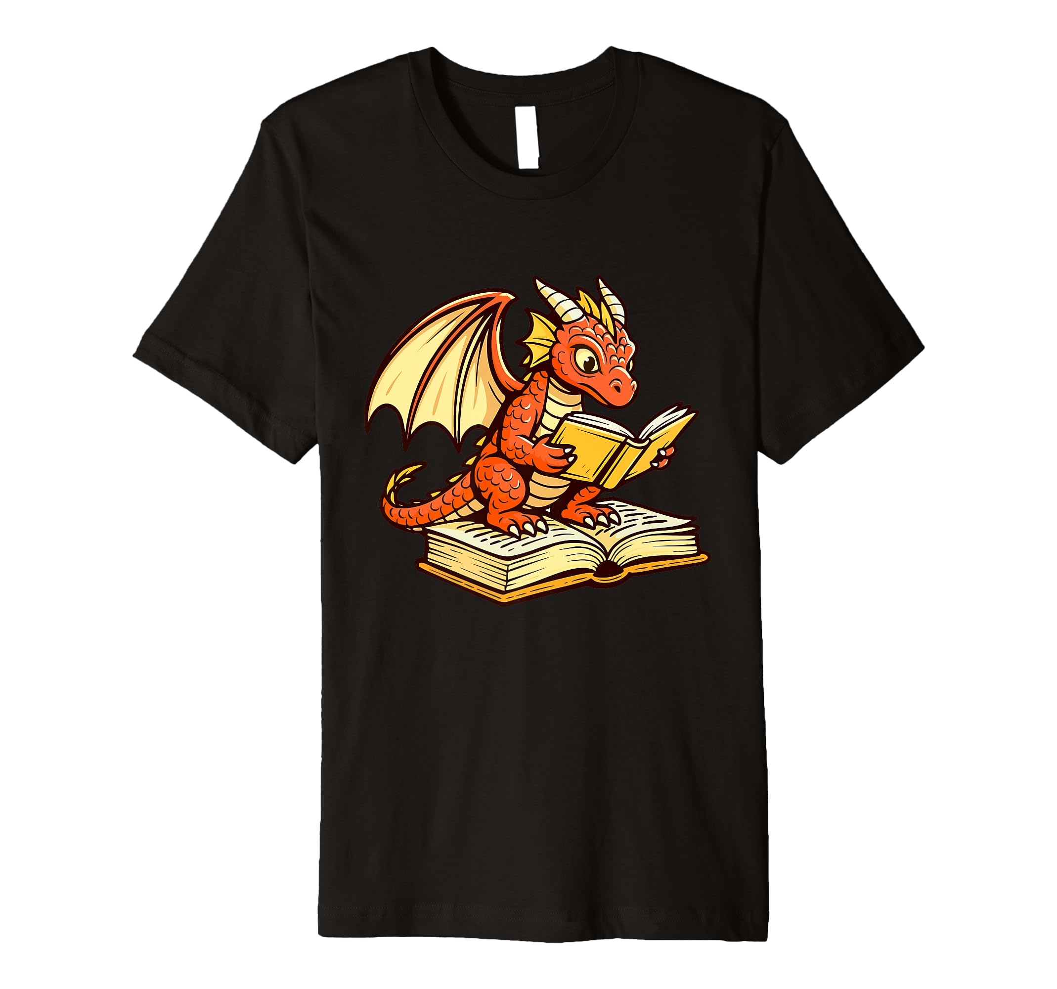Reading Dragon Book Lover Bookworm T-Shirt - Graphic Print for Adults - T-Shirt, Sweatshirt, Hoodie