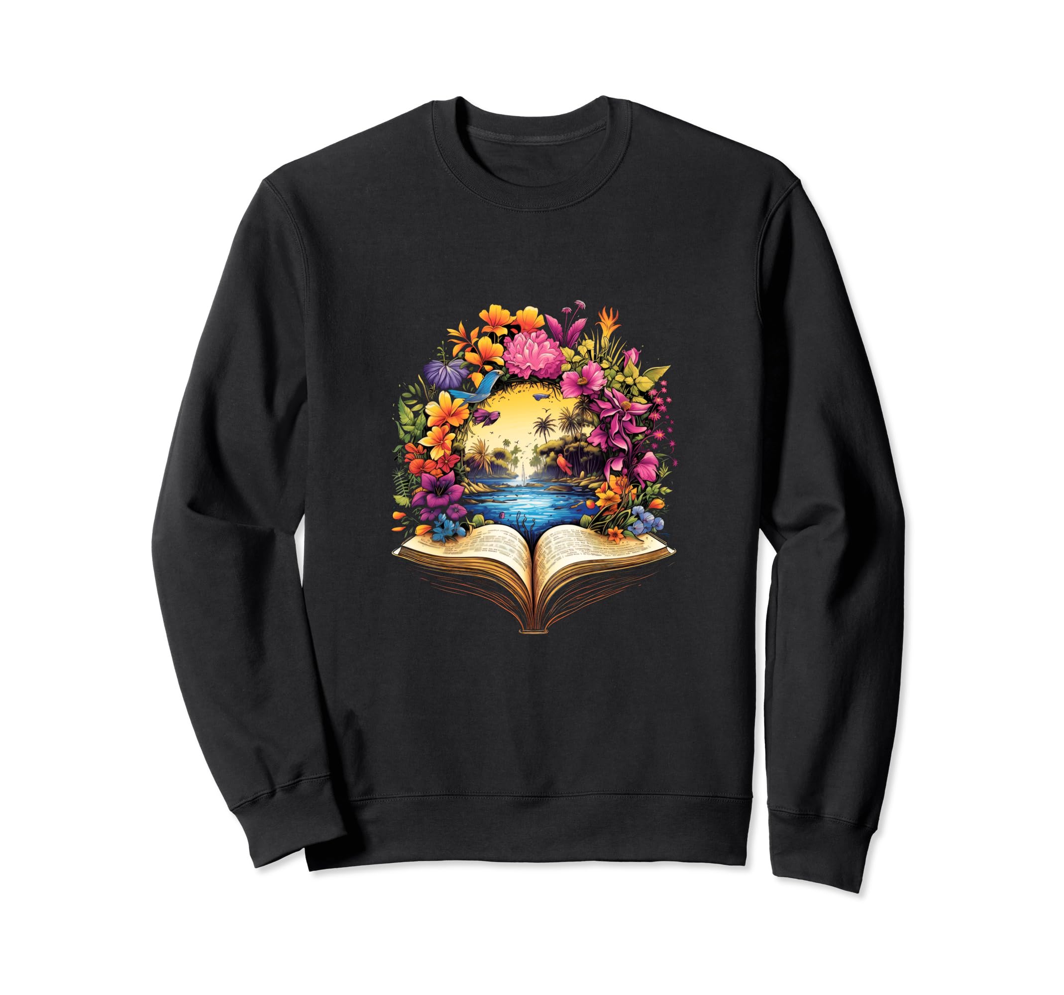 Book Nature Forest Tropical Bookworm Sweatshirt - Graphic Print Men Women - T-Shirt, Sweatshirt, Hoodie