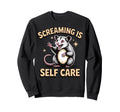 Opossum Therapeutic Screaming Stress Hoodie - Unique Graphic Men Women - T-Shirt, Sweatshirt, Hoodie