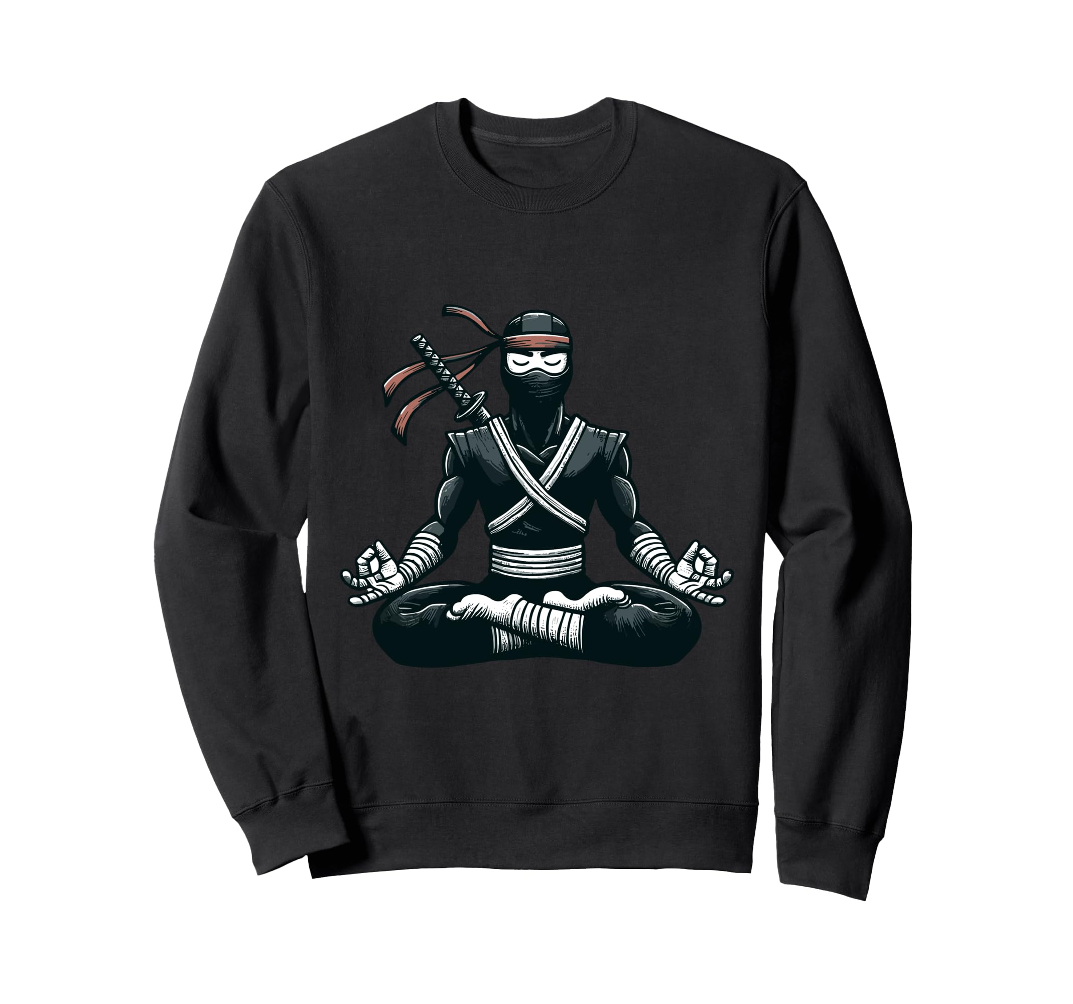 Meditation Ninja Yoga Pose Relaxing Sweatshirt - Graphic Print Men Women - T-Shirt, Sweatshirt, Hoodie