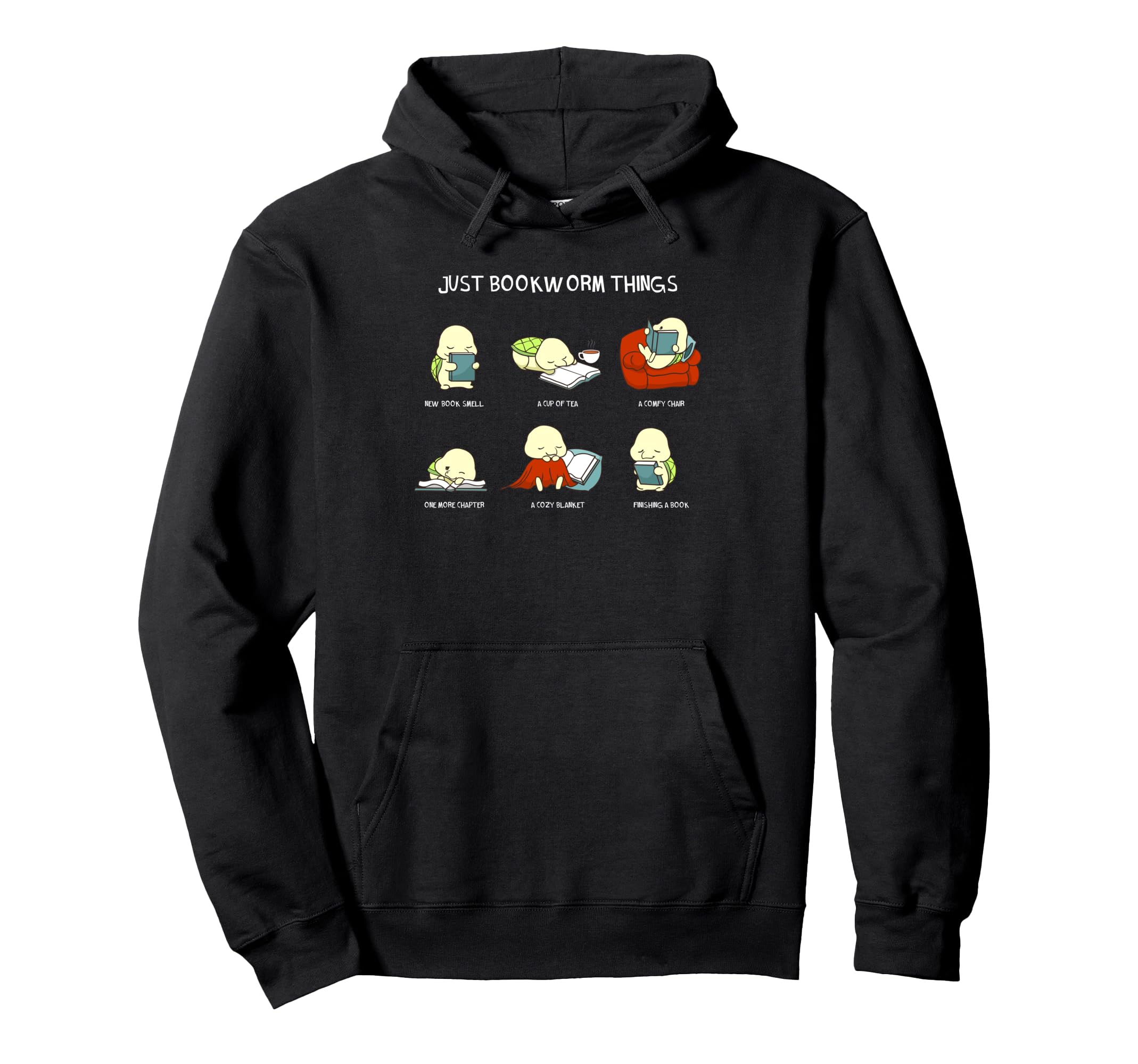 Just Bookworm Things Nerd Reading Book Hoodie - Minimalist Print Unisex - T-Shirt, Sweatshirt, Hoodie