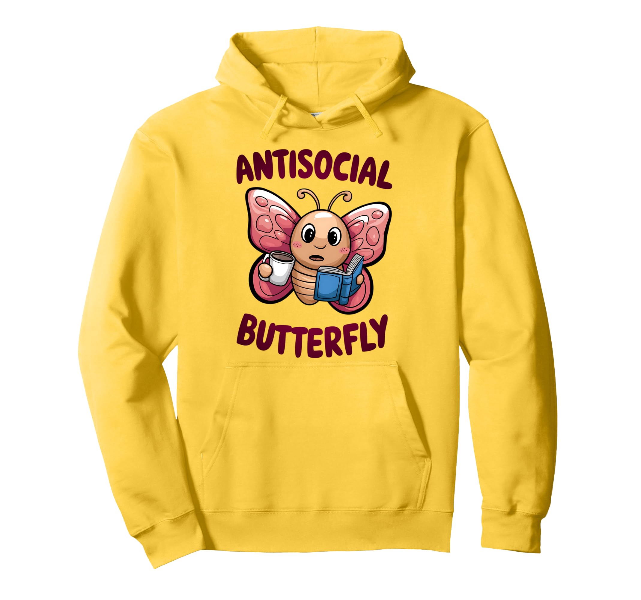 Groovy Anti Social Butterfly Ironic Hoodie - Streetwear Style for Adults - T-Shirt, Sweatshirt, Hoodie