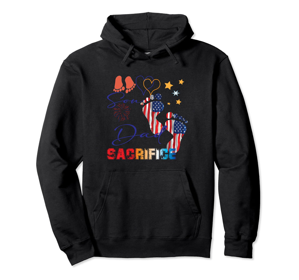 Best Dad Usa Flag 1 Feet Step American Hoodie - Graphic Print Men Women - T-Shirt, Sweatshirt, Hoodie