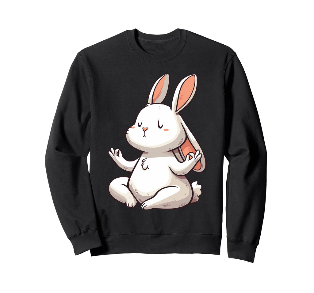 Meditation Rabbit Yoga Pose Relaxing Sweatshirt - Streetwear Style Unisex - T-Shirt, Sweatshirt, Hoodie