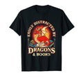 Easily Distracted Dragons Books Nerd T-Shirt - Fun Novelty Design Unisex - T-Shirt, Sweatshirt, Hoodie