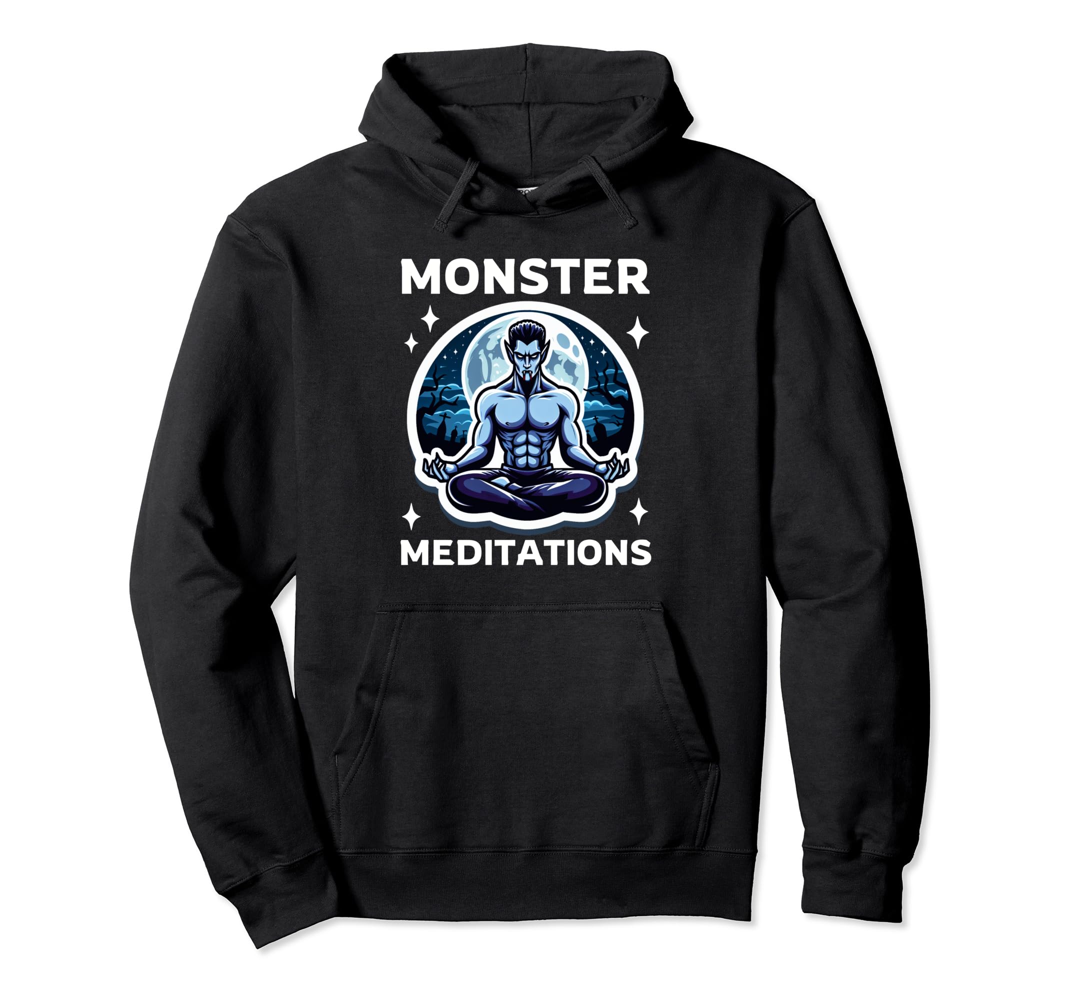Monster Meditations Vampire Yoga Hoodie - Aesthetic Graphic Unisex - T-Shirt, Sweatshirt, Hoodie