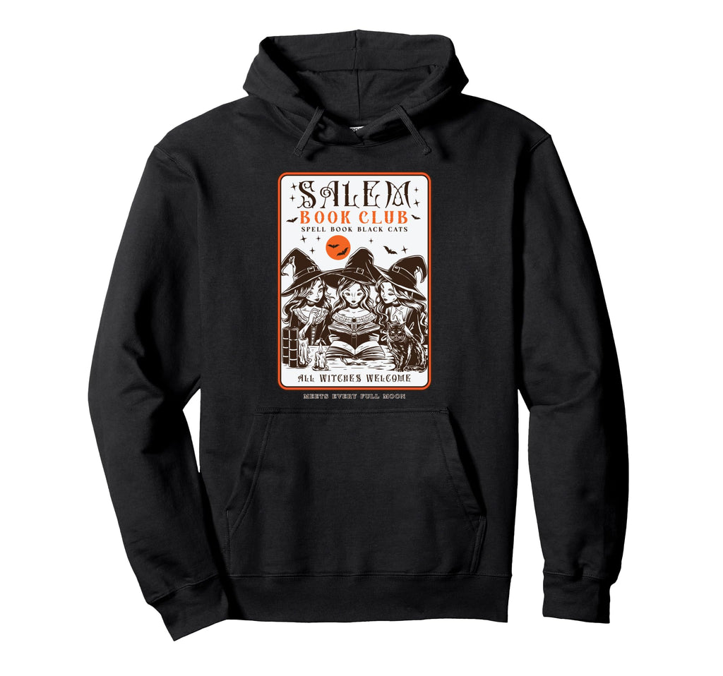 Salem Book Club Witch Book Lover Bookish Hoodie - Trendy Graphic Unisex - T-Shirt, Sweatshirt, Hoodie