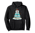 Book Snowman Stack Reading Holiday Hoodie - Minimalist Print Men Women - T-Shirt, Sweatshirt, Hoodie
