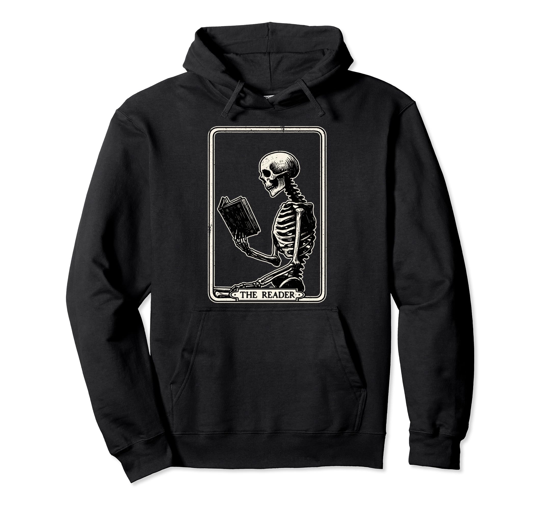Reader Skeleton Book Lover Tarot Card Hoodie - Novelty Apparel Unisex - T-Shirt, Sweatshirt, Hoodie